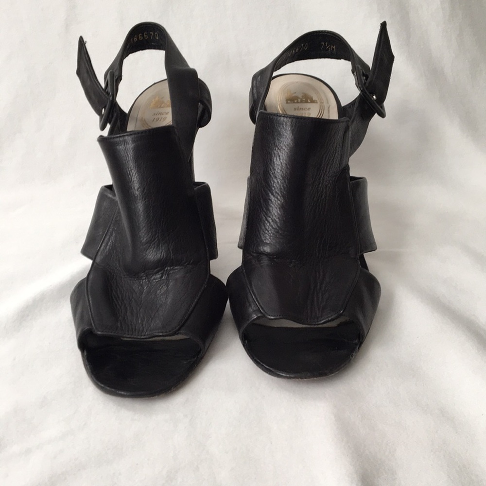 Delman 100% leather black heels